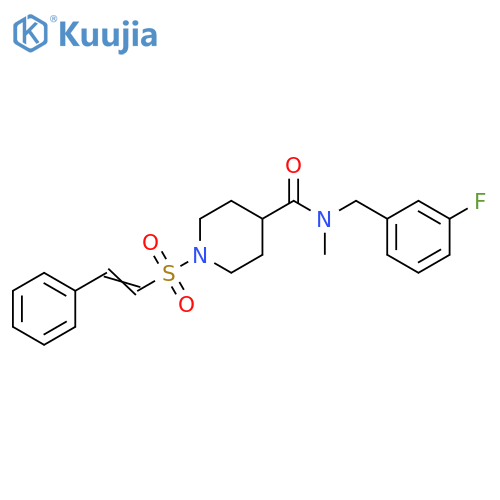 N-[(3-Fluorophenyl)methyl]-N-methyl-1-[(2-phenylethenyl)sulfonyl]-4-piperidinecarboxamide structure