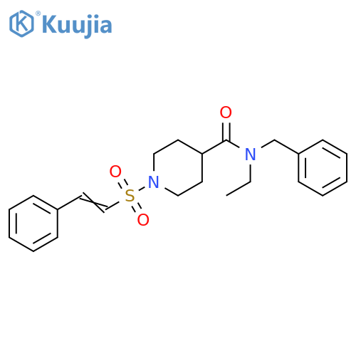 N-Ethyl-1-[(2-phenylethenyl)sulfonyl]-N-(phenylmethyl)-4-piperidinecarboxamide structure