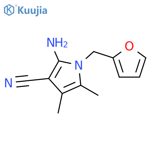 2-Amino-1-(furan-2-ylmethyl)-4,5-dimethyl-1H-pyrrole-3-carbonitrile structure