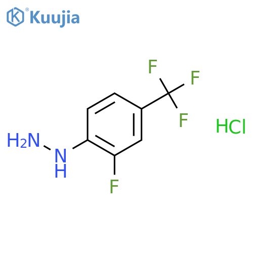 [2-fluoro-4-(trifluoromethyl)phenyl]hydrazine hydrochloride structure