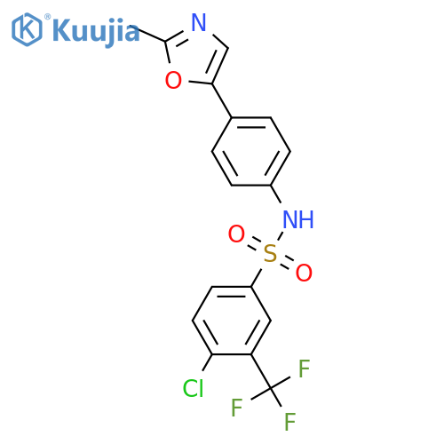 Benzenesulfonamide, 4-chloro-N-[4-(2-methyl-5-oxazolyl)phenyl]-3-(trifluoromethyl)-  structure