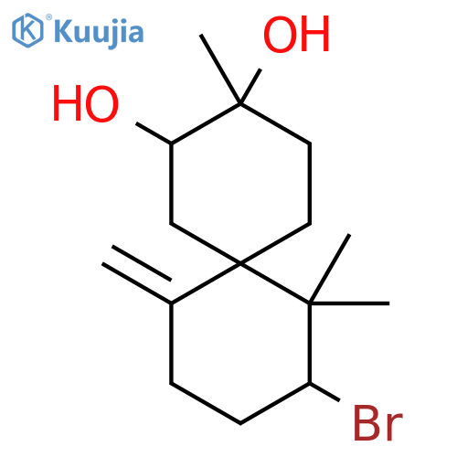 (3R,4S,6S,10R)-10-bromo-3,11,11-trimethyl-7-methylidenespiro[5.5]undecane-3,4-diol structure