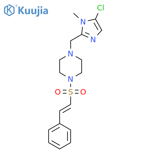 1-[(5-chloro-1-methyl-1H-imidazol-2-yl)methyl]-4-(2-phenylethenesulfonyl)piperazine structure