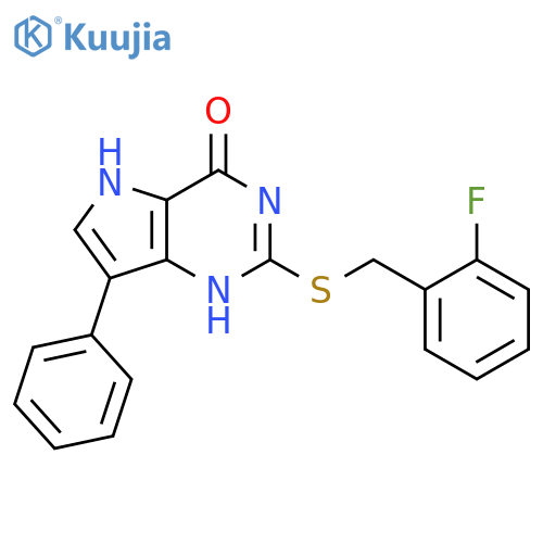 2-{[(2-fluorophenyl)methyl]sulfanyl}-7-phenyl-3H,4H,5H-pyrrolo[3,2-d]pyrimidin-4-one structure