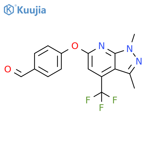 4-{1,3-Dimethyl-4-(trifluoromethyl)-1H-pyrazolo-3,4-bpyridin-6-yloxy}benzaldehyde structure