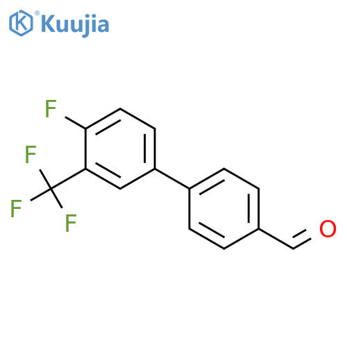 4'-fluoro-3'-(trifluoromethyl)-[1,1'-biphenyl]-4-carbaldehyde structure