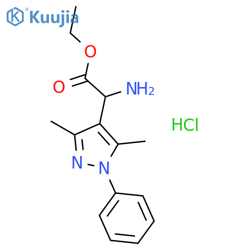 ethyl 2-amino-2-(3,5-dimethyl-1-phenyl-1H-pyrazol-4-yl)acetate hydrochloride structure