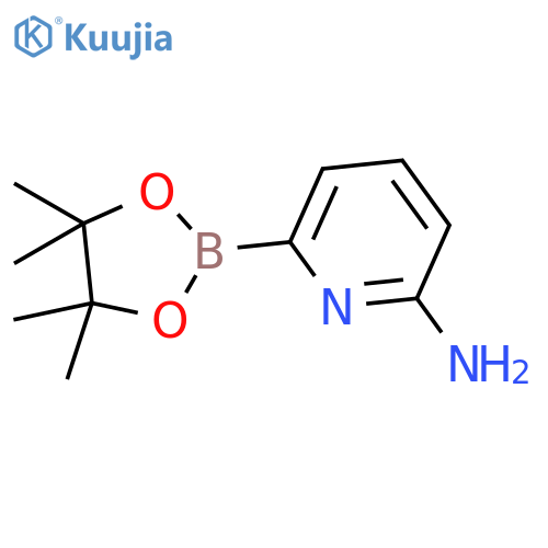 6-(4,4,5,5-tetramethyl-1,3,2-dioxaborolan-2-yl)pyridin-2-amine structure