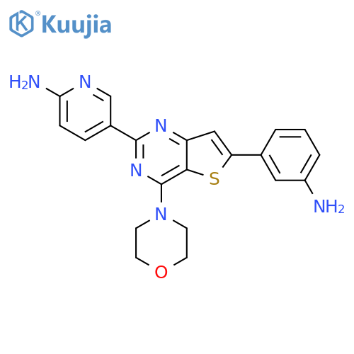 5-[6-(3-Aminophenyl)-4-morpholin-4-ylthieno[3,2-d]pyrimidin-2-yl]pyridin-2-amine structure