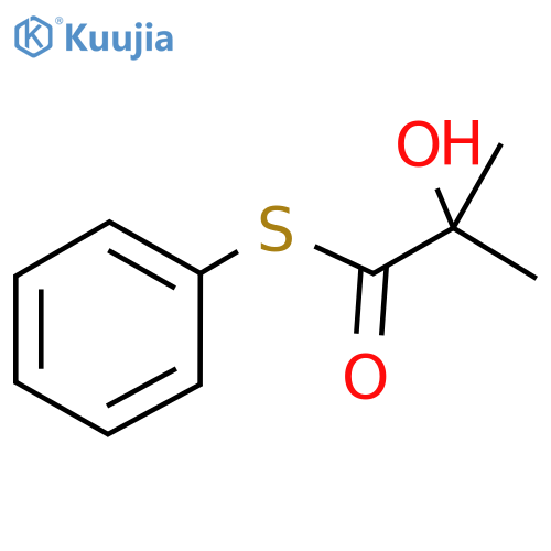 Propanethioic acid, 2-hydroxy-2-methyl-, S-phenyl ester structure