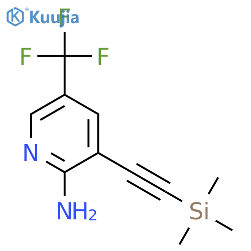 5-(Trifluoromethyl)-3-((trimethylsilyl)ethynyl)pyridin-2-amine structure