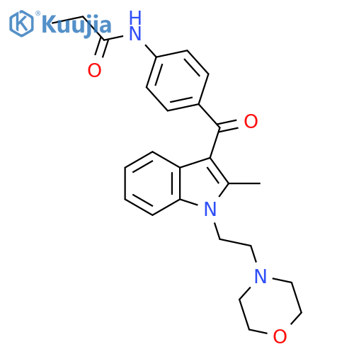 Propanamide,N-[4-[[2-methyl-1-[2-(4-morpholinyl)ethyl]-1H-indol-3-yl]carbonyl]phenyl]- structure