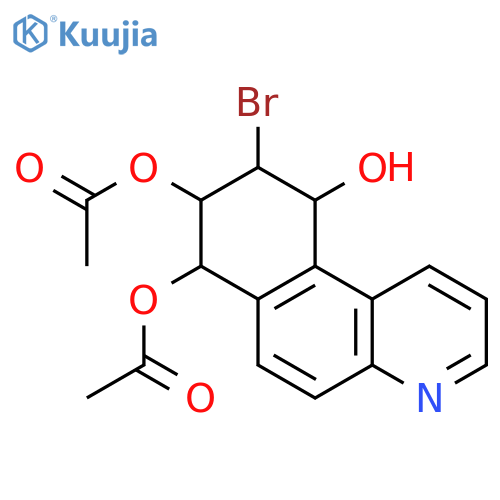 (7R,8S,9R,10S)-9-bromo-10-hydroxy-7,8,9,10-tetrahydrobenzo[f]quinoline-7,8-diyl diacetate structure