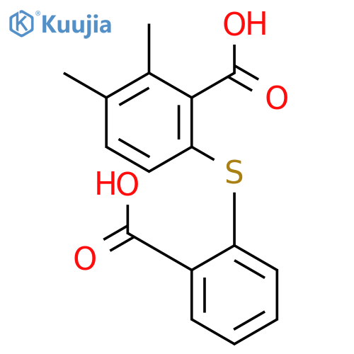 Benzoic acid, 6-[(2-carboxyphenyl)thio]-2,3-dimethyl- structure