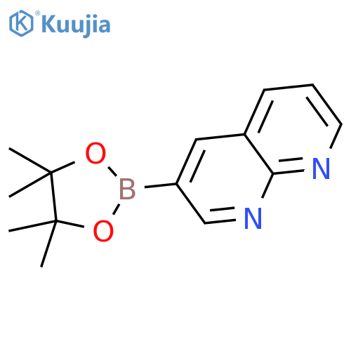 3-(4,4,5,5-tetramethyl-1,3,2-dioxaborolan-2-yl)-1,8-Naphthyridine structure