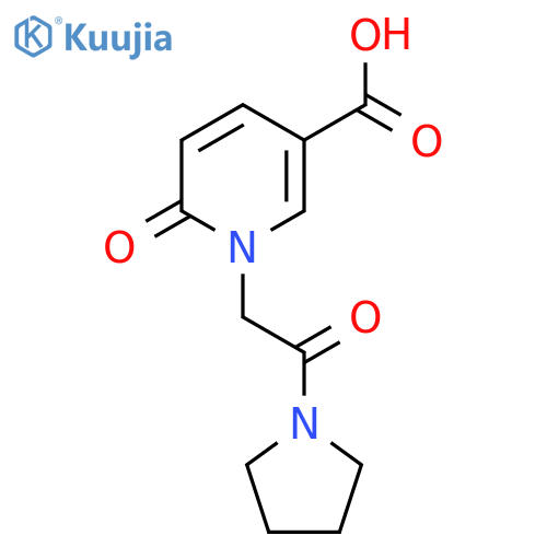 6-Oxo-1-(2-oxo-2-pyrrolidin-1-YL-ethyl)-1,6-dihydro-pyridine-3-carboxylic acid structure