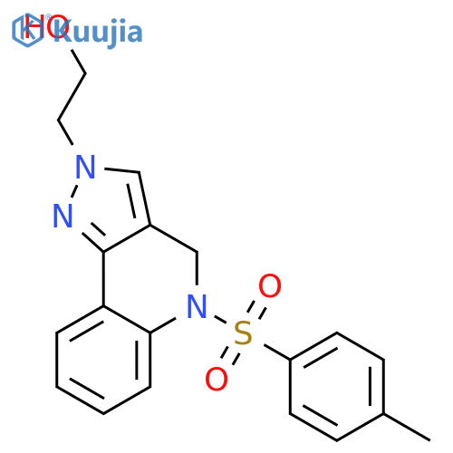 2H-Pyrazolo[4,3-c]quinoline-2-ethanol,4,5-dihydro-5-[(4-methylphenyl)sulfonyl]- structure