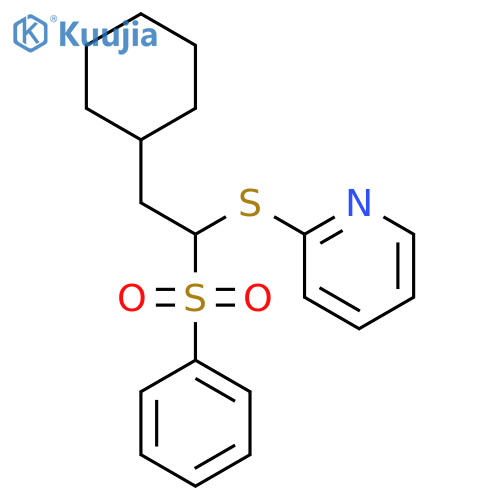 Pyridine, 2-[[2-cyclohexyl-1-(phenylsulfonyl)ethyl]thio]- structure