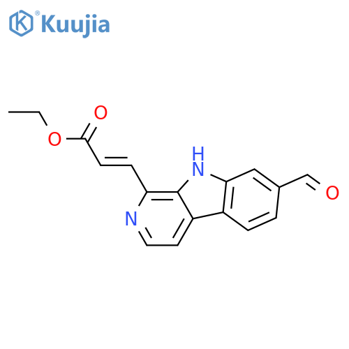 2-Propenoic acid,3-(7-formyl-9H-pyrido[3,4-b]indol-1-yl)-, ethyl ester structure
