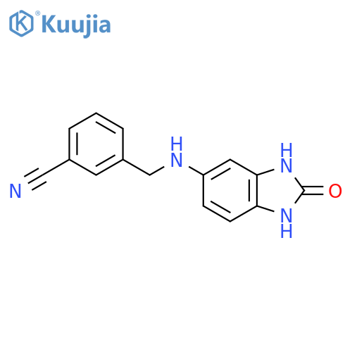 3-{(2-Oxo-2,3-dihydro-1H-1,3-benzodiazol-5-yl)aminomethyl}benzonitrile structure