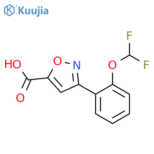 3-2-(difluoromethoxy)phenyl-1,2-oxazole-5-carboxylic acid structure