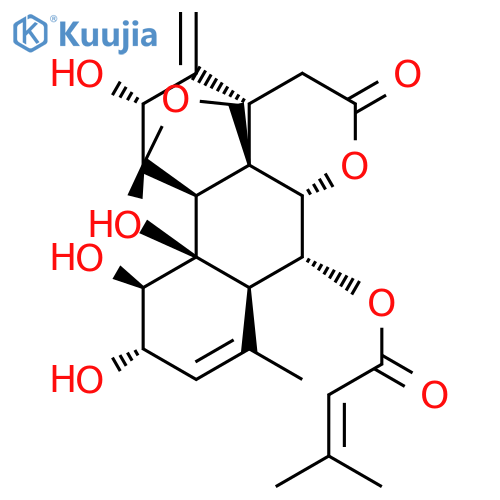 Picrasa-3,13(21)-dien-16-one,11,20-epoxy-1,2,11,12-tetrahydroxy-6-[(3-methyl-1-oxo-2-buten-1-yl)oxy]-, (1b,2a,6a,11b,12a)- structure