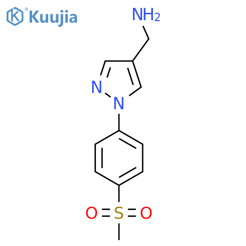 (1-(4-(Methylsulfonyl)phenyl)-1H-pyrazol-4-yl)methanamine structure
