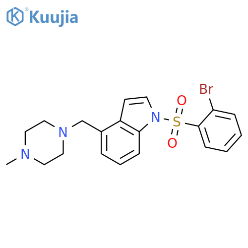 1H-Indole, 1-[(2-bromophenyl)sulfonyl]-4-[(4-methyl-1-piperazinyl)methyl]- structure