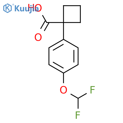 1-4-(difluoromethoxy)phenylcyclobutane-1-carboxylic acid structure