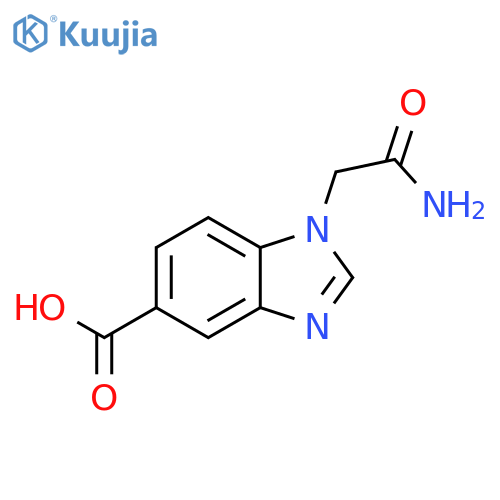 1-(carbamoylmethyl)-1H-1,3-benzodiazole-5-carboxylic acid structure