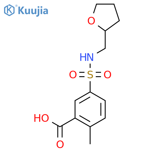 2-methyl-5-{[(oxolan-2-yl)methyl]sulfamoyl}benzoic acid structure