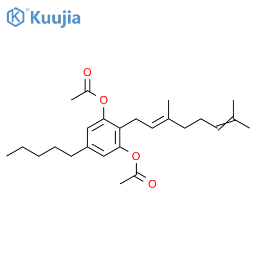 1,3-Benzenediol, 2-[(2E)-3,7-dimethyl-2,6-octadien-1-yl]-5-pentyl-, 1,3-diacetate structure