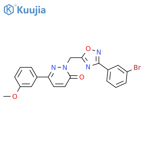 2-{[3-(3-bromophenyl)-1,2,4-oxadiazol-5-yl]methyl}-6-(3-methoxyphenyl)-2,3-dihydropyridazin-3-one structure
