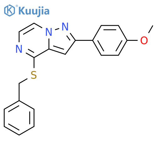 4-(benzylsulfanyl)-2-(4-methoxyphenyl)pyrazolo[1,5-a]pyrazine structure