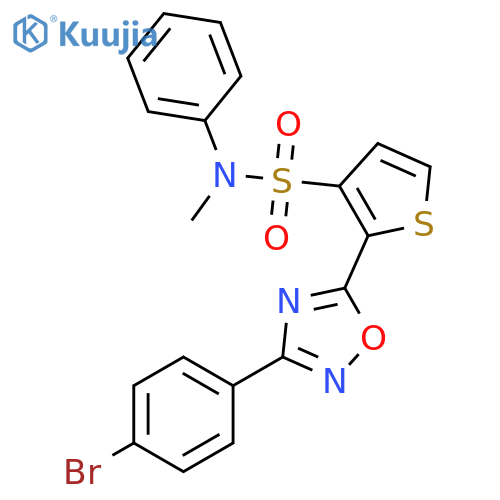 2-[3-(4-bromophenyl)-1,2,4-oxadiazol-5-yl]-N-methyl-N-phenylthiophene-3-sulfonamide structure
