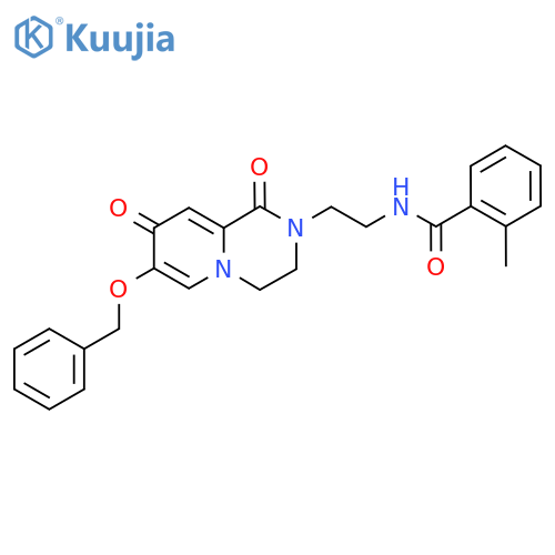 N-{2-[7-(benzyloxy)-1,8-dioxo-1H,2H,3H,4H,8H-pyrido[1,2-a]pyrazin-2-yl]ethyl}-2-methylbenzamide structure