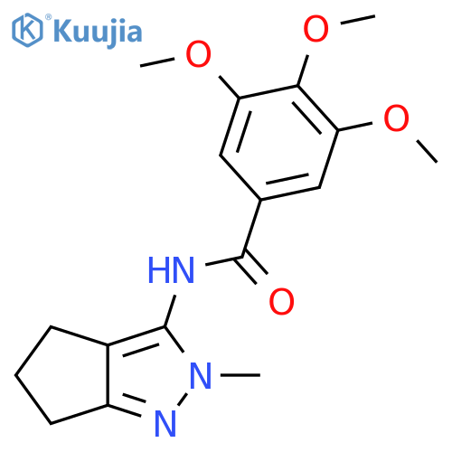 3,4,5-trimethoxy-N-{2-methyl-2H,4H,5H,6H-cyclopenta[c]pyrazol-3-yl}benzamide structure