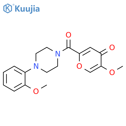 5-methoxy-2-[4-(2-methoxyphenyl)piperazine-1-carbonyl]-4H-pyran-4-one structure