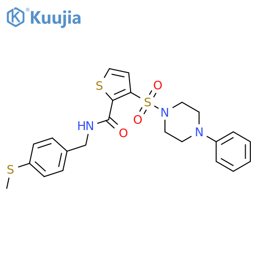N-{[4-(methylsulfanyl)phenyl]methyl}-3-[(4-phenylpiperazin-1-yl)sulfonyl]thiophene-2-carboxamide structure