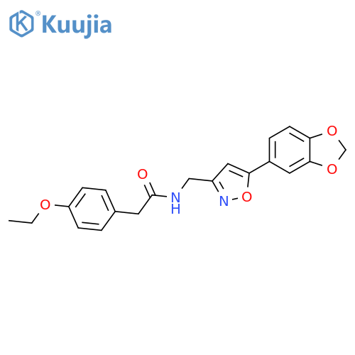 N-{[5-(2H-1,3-benzodioxol-5-yl)-1,2-oxazol-3-yl]methyl}-2-(4-ethoxyphenyl)acetamide structure