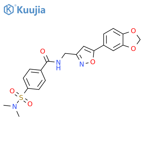 N-{[5-(2H-1,3-benzodioxol-5-yl)-1,2-oxazol-3-yl]methyl}-4-(dimethylsulfamoyl)benzamide structure