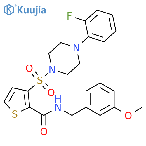 3-{[4-(2-fluorophenyl)piperazin-1-yl]sulfonyl}-N-[(3-methoxyphenyl)methyl]thiophene-2-carboxamide structure