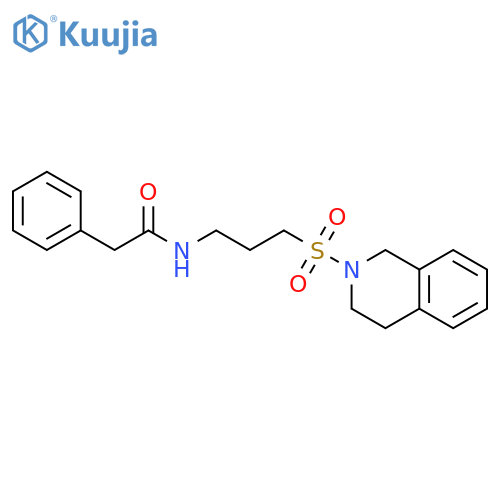 2-phenyl-N-[3-(1,2,3,4-tetrahydroisoquinoline-2-sulfonyl)propyl]acetamide structure