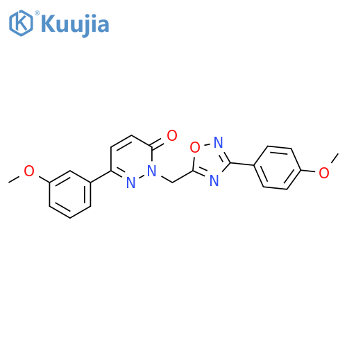 6-(3-methoxyphenyl)-2-{[3-(4-methoxyphenyl)-1,2,4-oxadiazol-5-yl]methyl}-2,3-dihydropyridazin-3-one structure