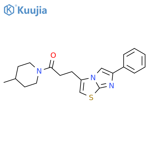 1-(4-methylpiperidin-1-yl)-3-{6-phenylimidazo[2,1-b][1,3]thiazol-3-yl}propan-1-one structure