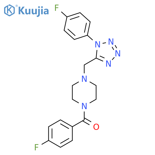 1-(4-fluorobenzoyl)-4-{[1-(4-fluorophenyl)-1H-1,2,3,4-tetrazol-5-yl]methyl}piperazine structure