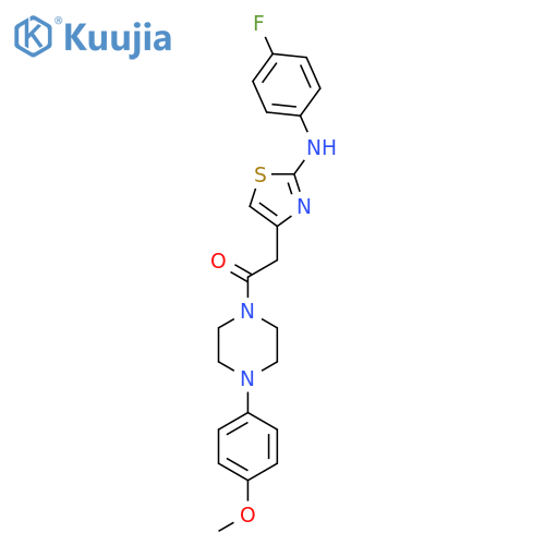 2-{2-[(4-fluorophenyl)amino]-1,3-thiazol-4-yl}-1-[4-(4-methoxyphenyl)piperazin-1-yl]ethan-1-one structure