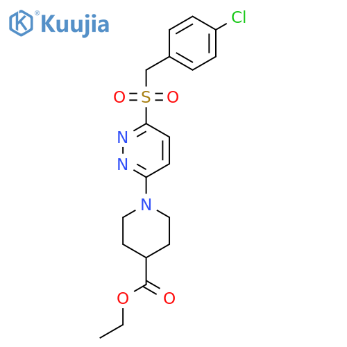 ethyl 1-{6-[(4-chlorophenyl)methanesulfonyl]pyridazin-3-yl}piperidine-4-carboxylate structure