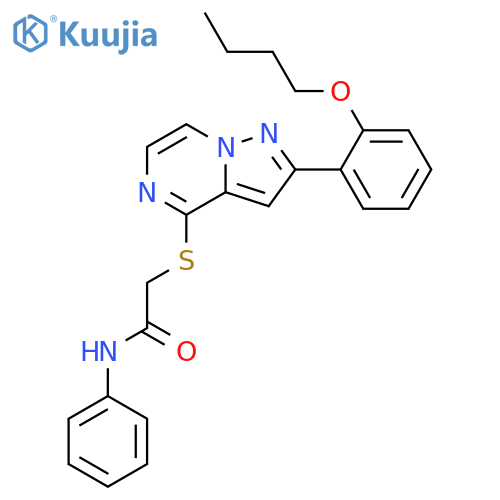 2-{[2-(2-butoxyphenyl)pyrazolo[1,5-a]pyrazin-4-yl]sulfanyl}-N-phenylacetamide structure