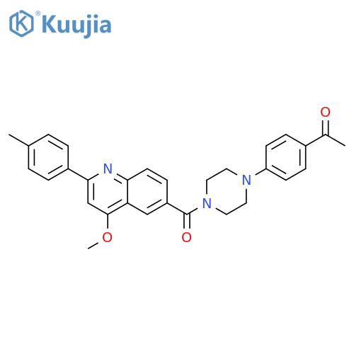 1-(4-{4-[4-methoxy-2-(4-methylphenyl)quinoline-6-carbonyl]piperazin-1-yl}phenyl)ethan-1-one structure